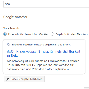 Beispiel einer Meta-Beschreibung